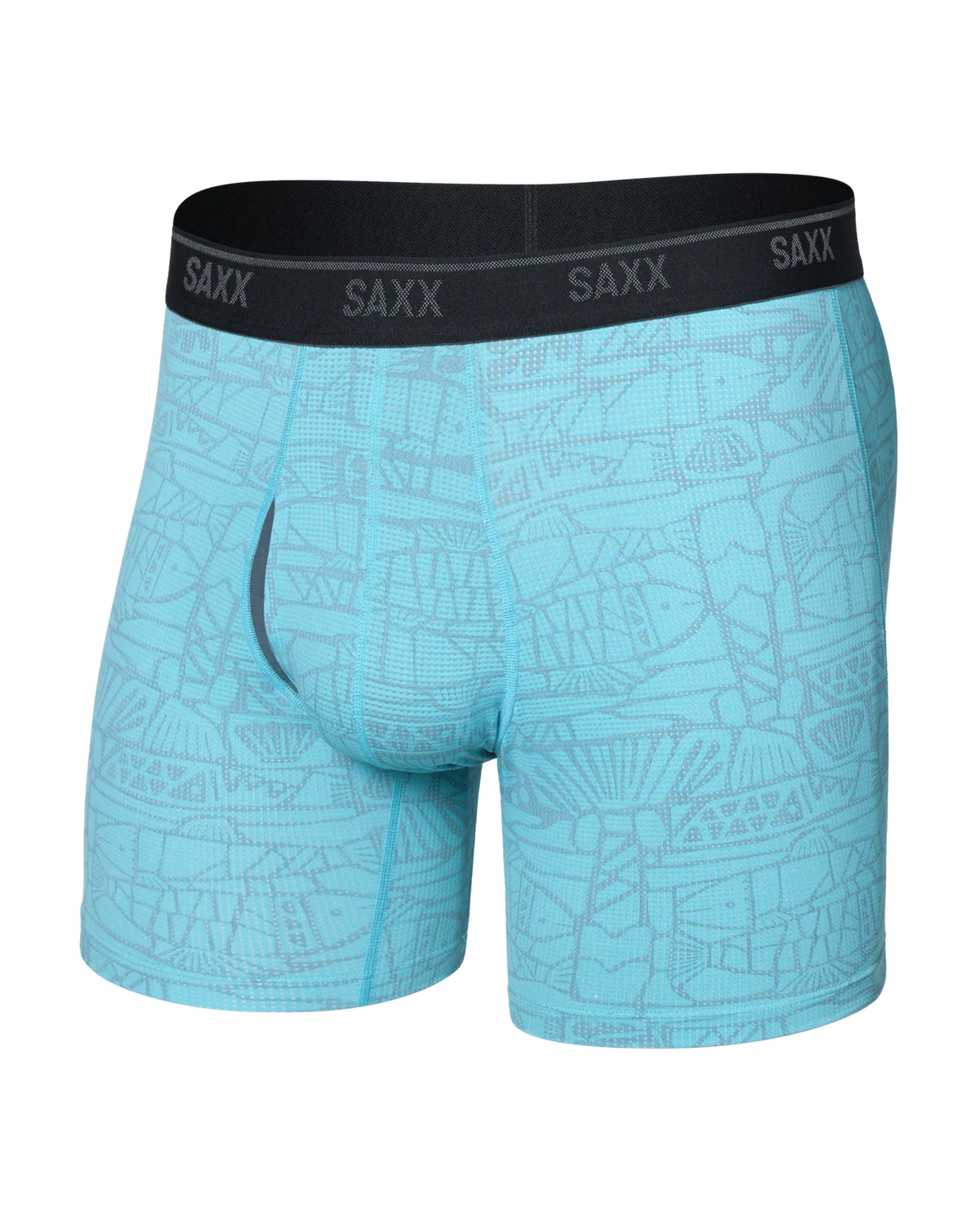 SAXX Underwear Quest Quick-Dry Mesh Boxer Brief Tile Fish-Sea Level