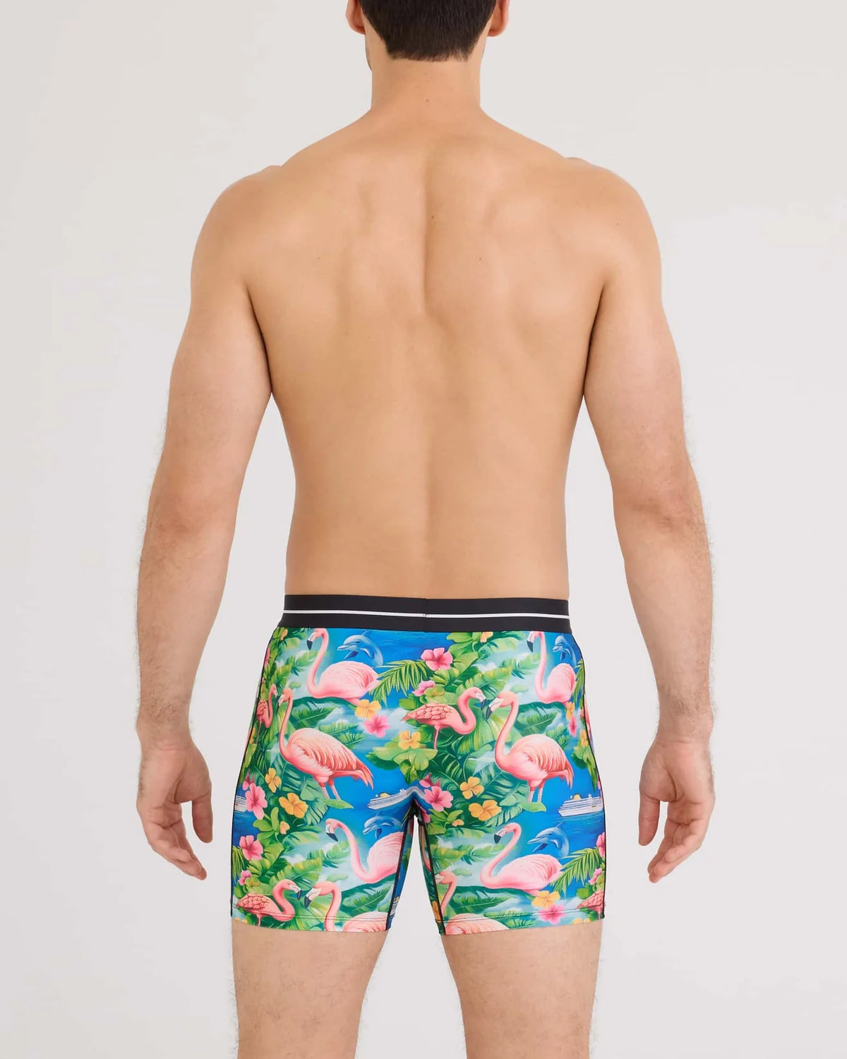 SAXX Underwear Volt Breathable Mesh Boxer Brief Flamingo Bay-Multi
