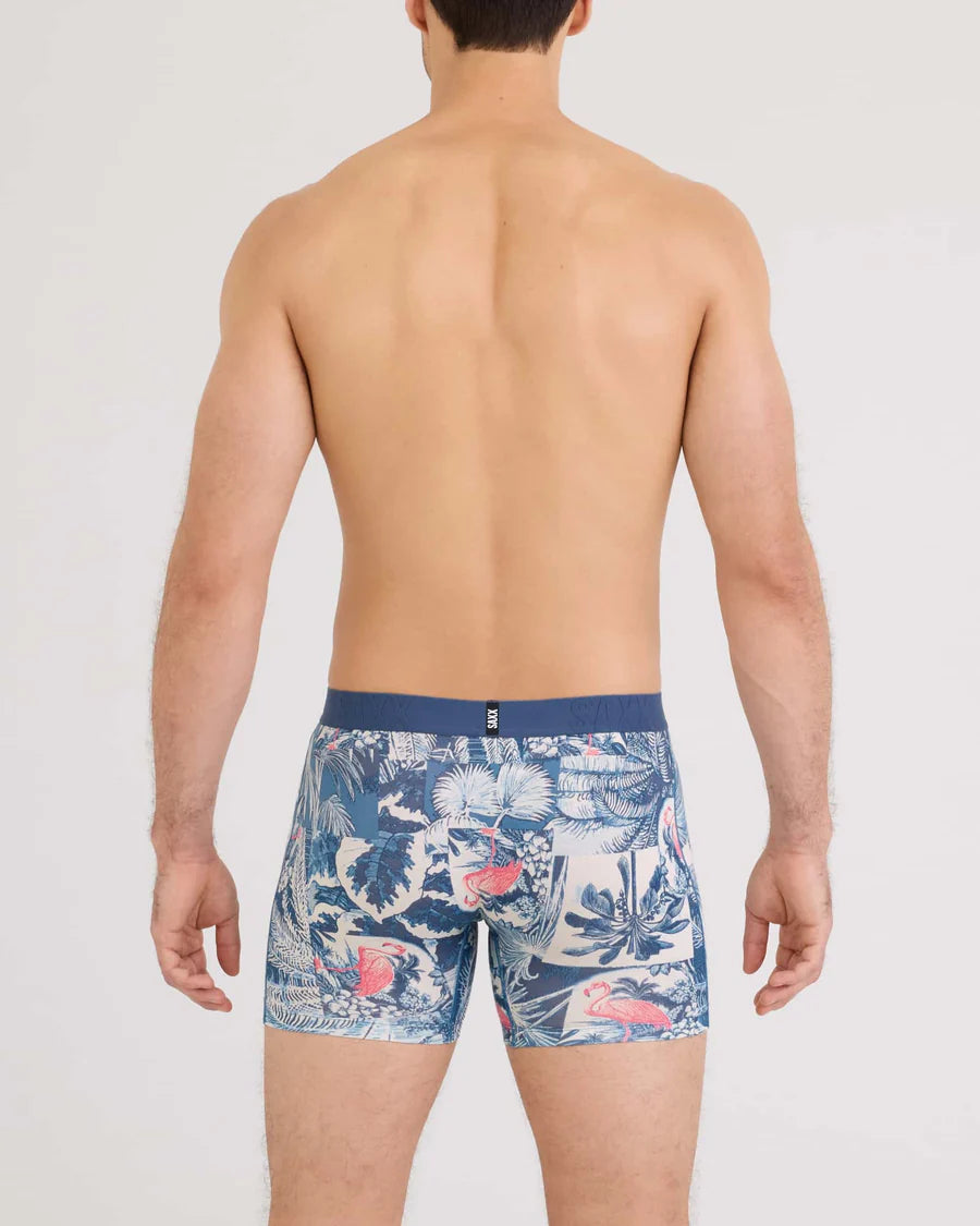SAXX Underwear DropTemp Cooling Cotton Boxer Brief Botanique-Washed Indigo