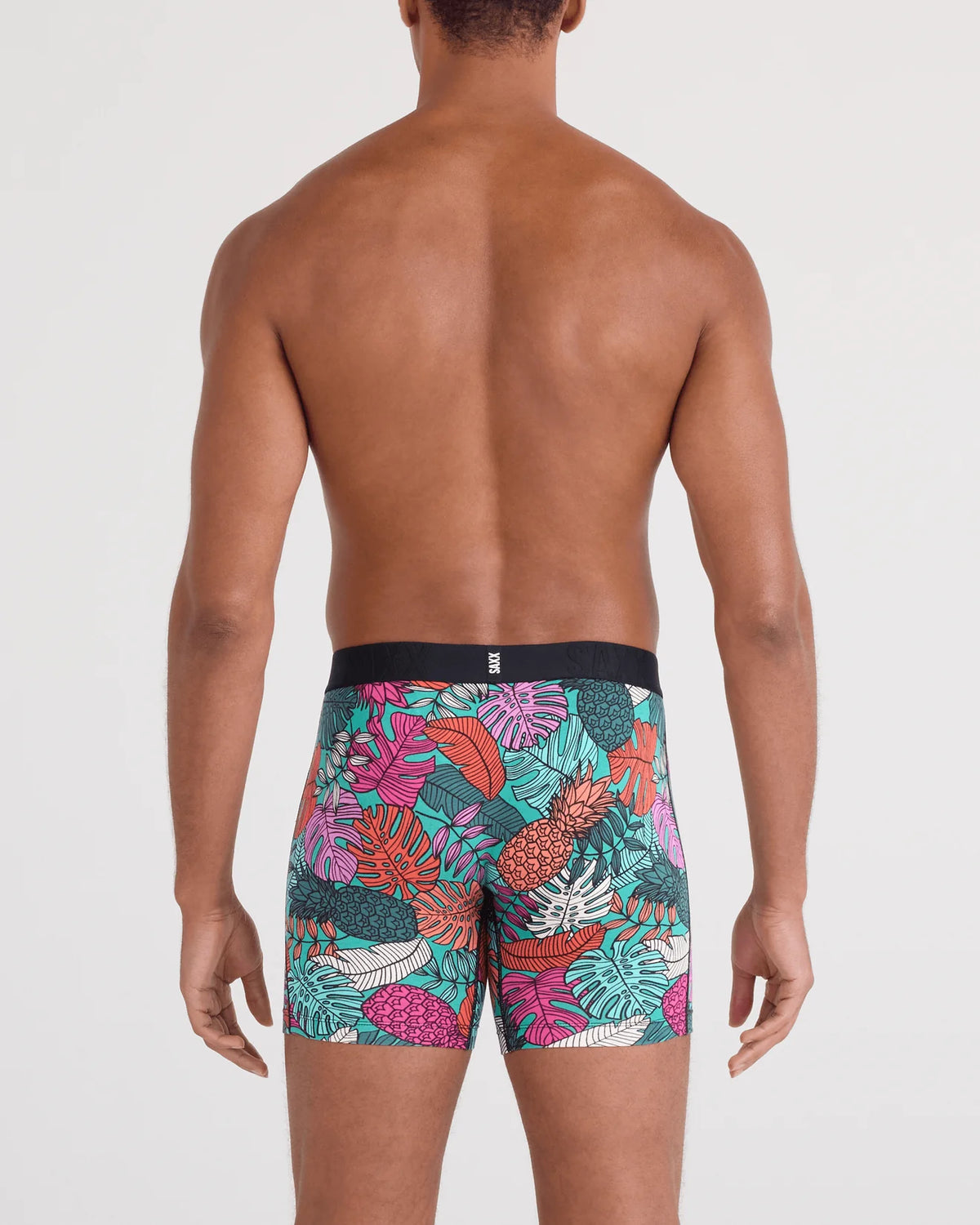 SAXX Underwear DropTemp Cooling Cotton Boxer Brief Fruity Palm-Aqua