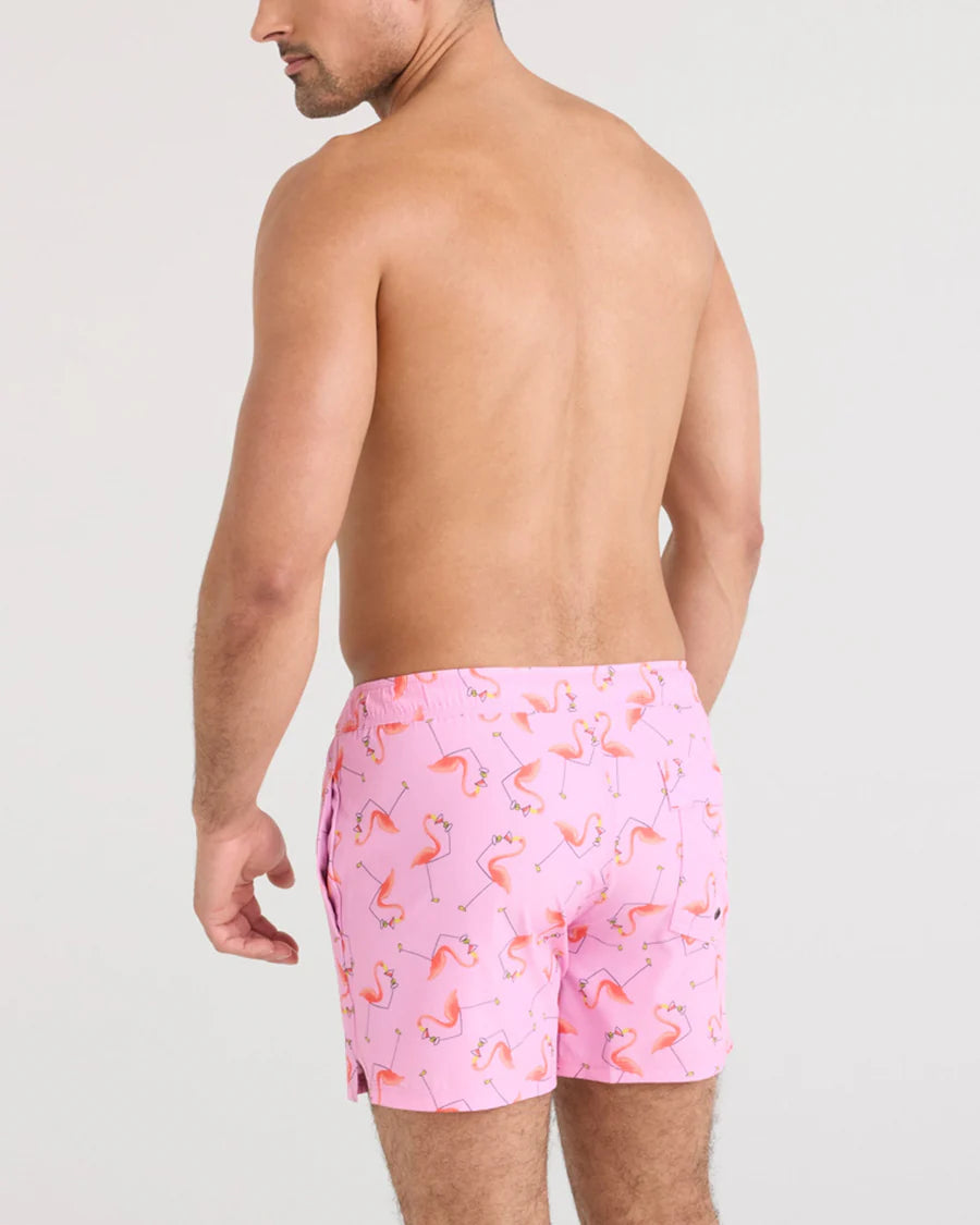SAXX Swim Oh Buoy 2N1 Volley 5" Drinko Flamingo-Taffy