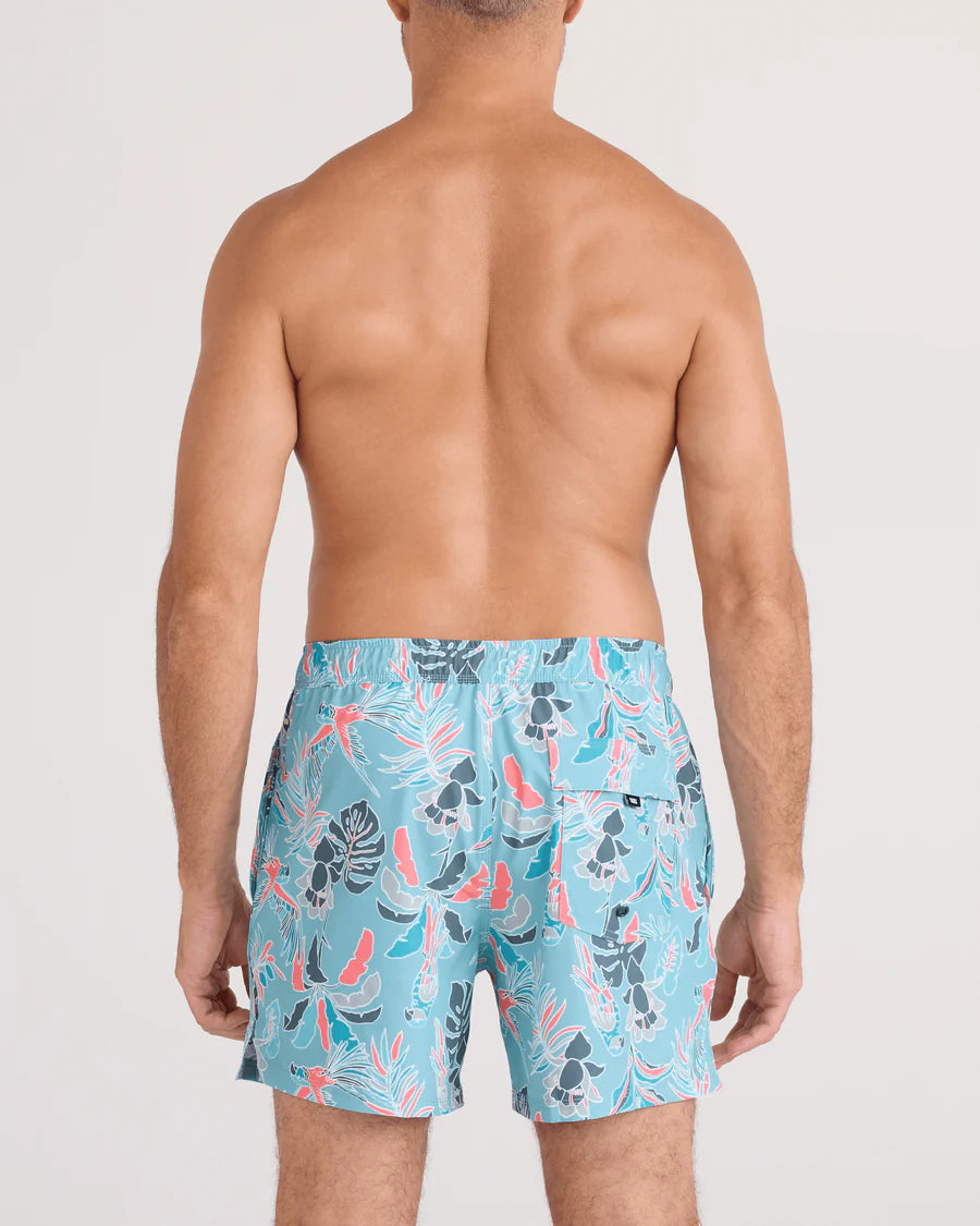 SAXX Swim Oh Buoy 2N1 Volley 5" Island Tropics-Blue Tide