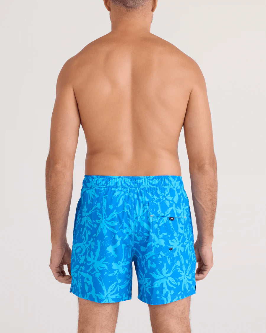 SAXX Swim Oh Buoy 2N1 Volley 5" Splash Palm-Bald Blue