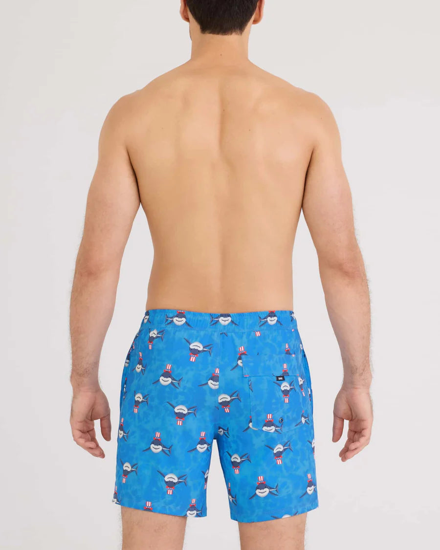 SAXX Swim Oh Buoy 2N1 Volley 7"I Want You-Racer Blue