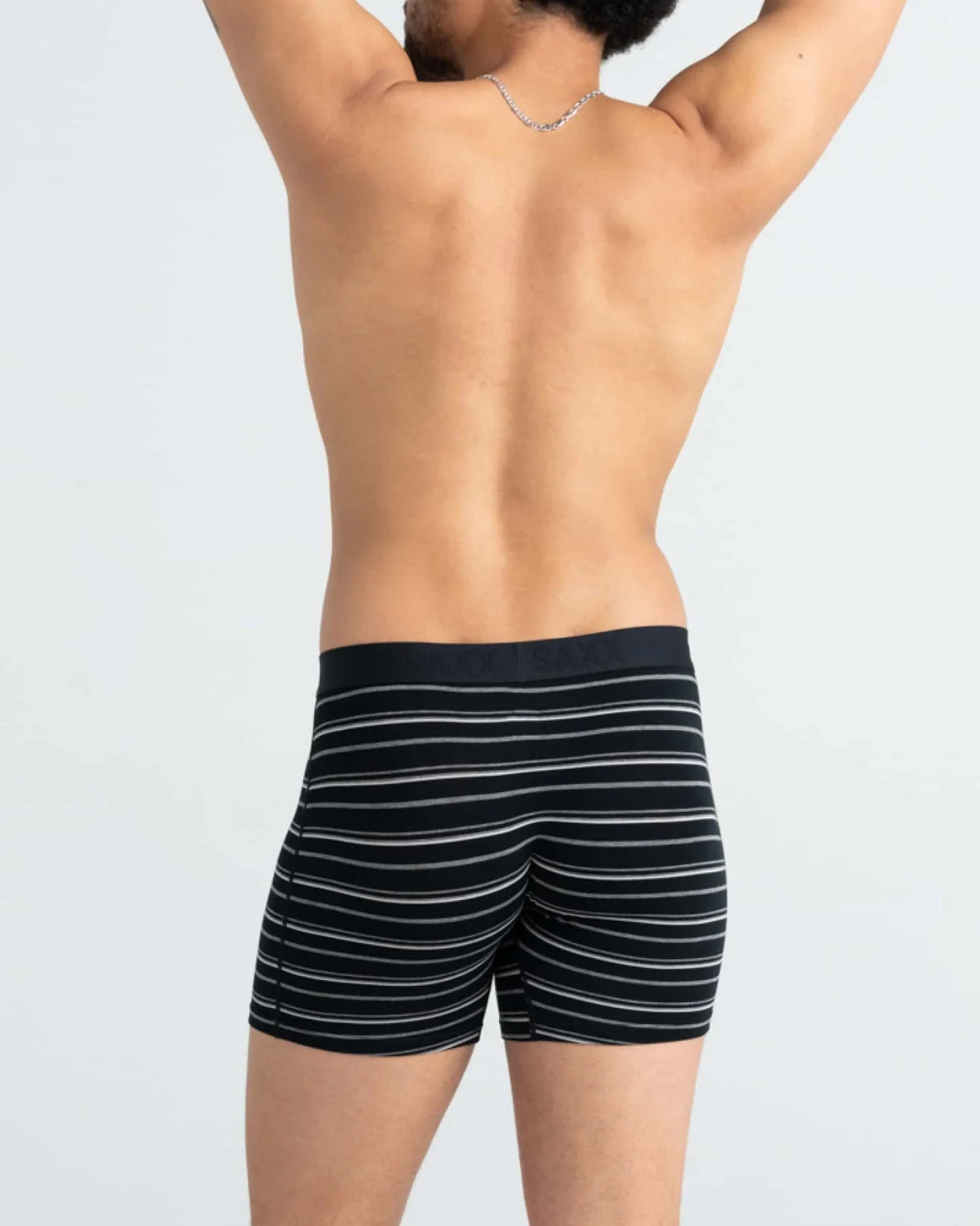SAXX Underwear Vibe Extra Soft Comfort Boxer Brief Black Coast Stripe