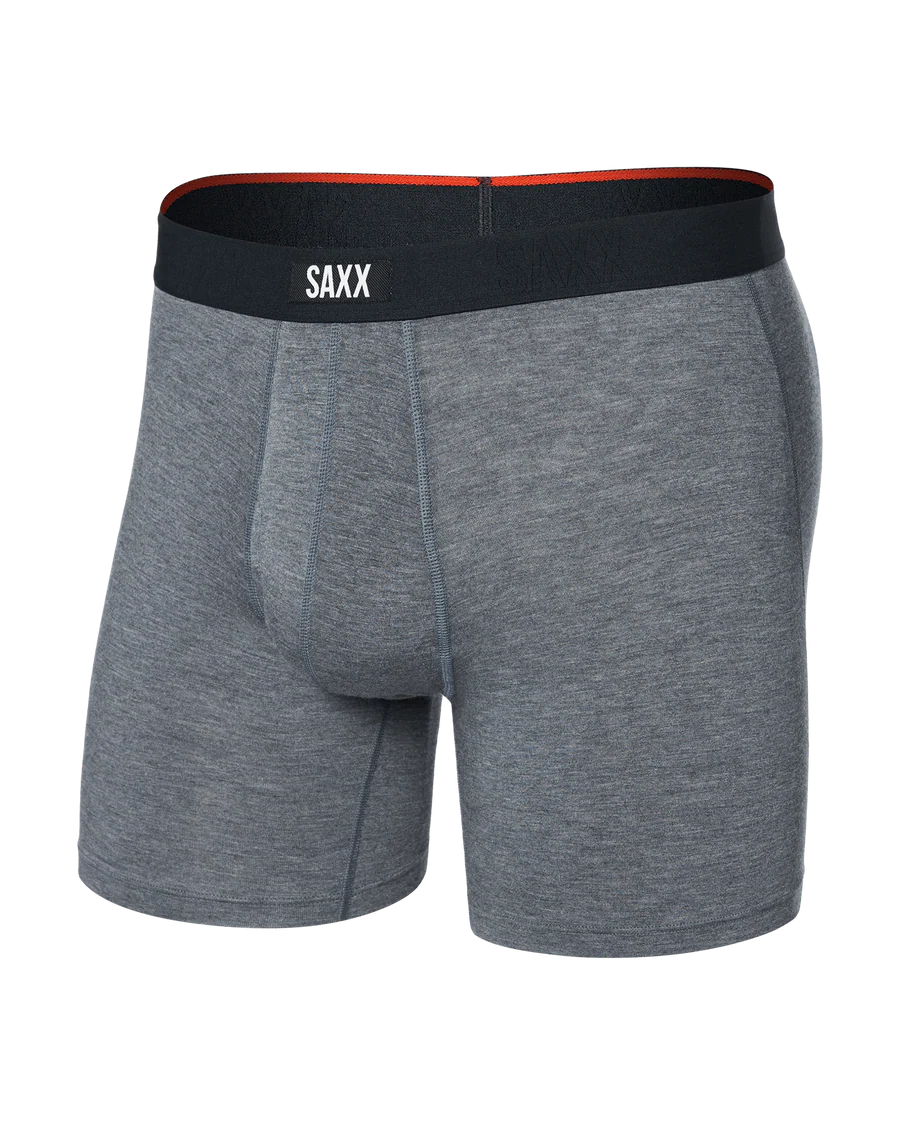 SAXX Underwear Vibe Extra Soft Comfort Boxer Brief Dark Grey Heather