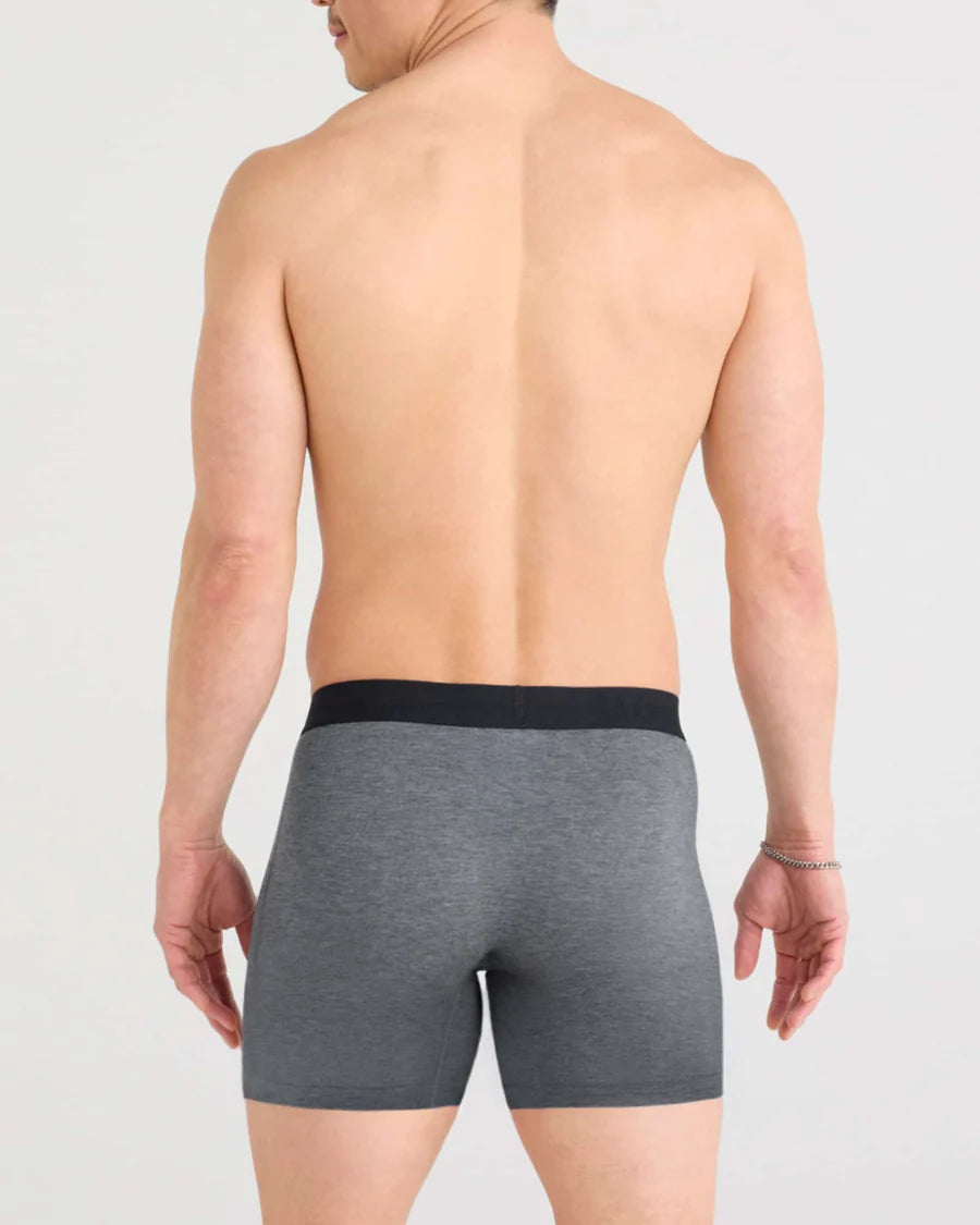 SAXX Underwear Vibe Extra Soft Comfort Boxer Brief Dark Grey Heather