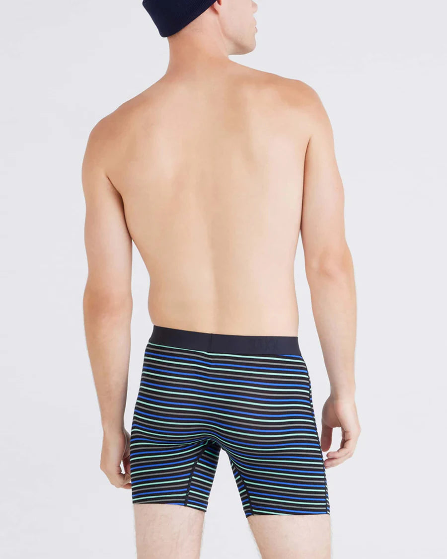 SAXX Underwear Vibe Extra Soft Comfort Boxer Brief Gent's Stripe-Sport Blue