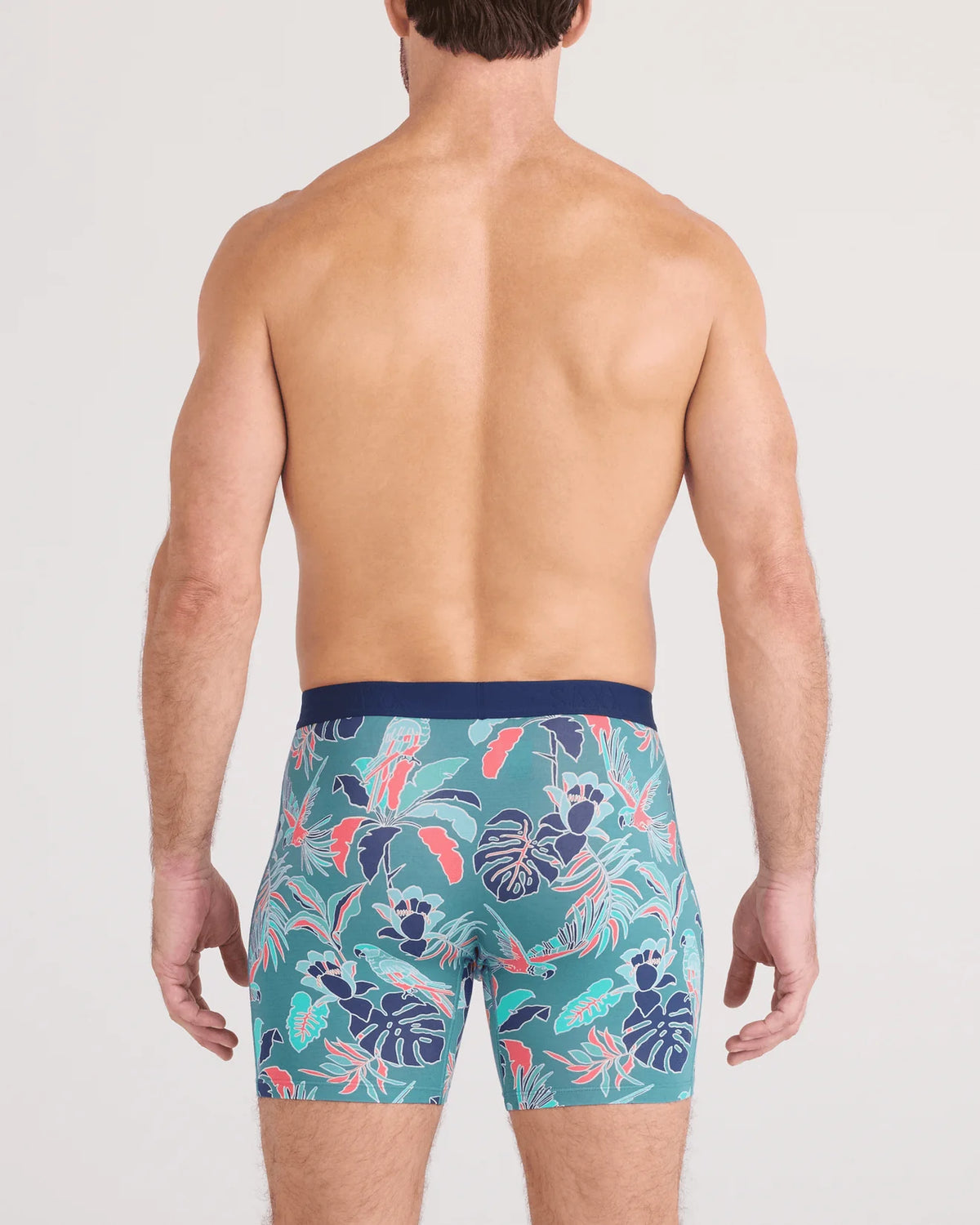 SAXX Underwear Vibe Extra Soft Comfort Boxer Brief Island Tropics - Seascape