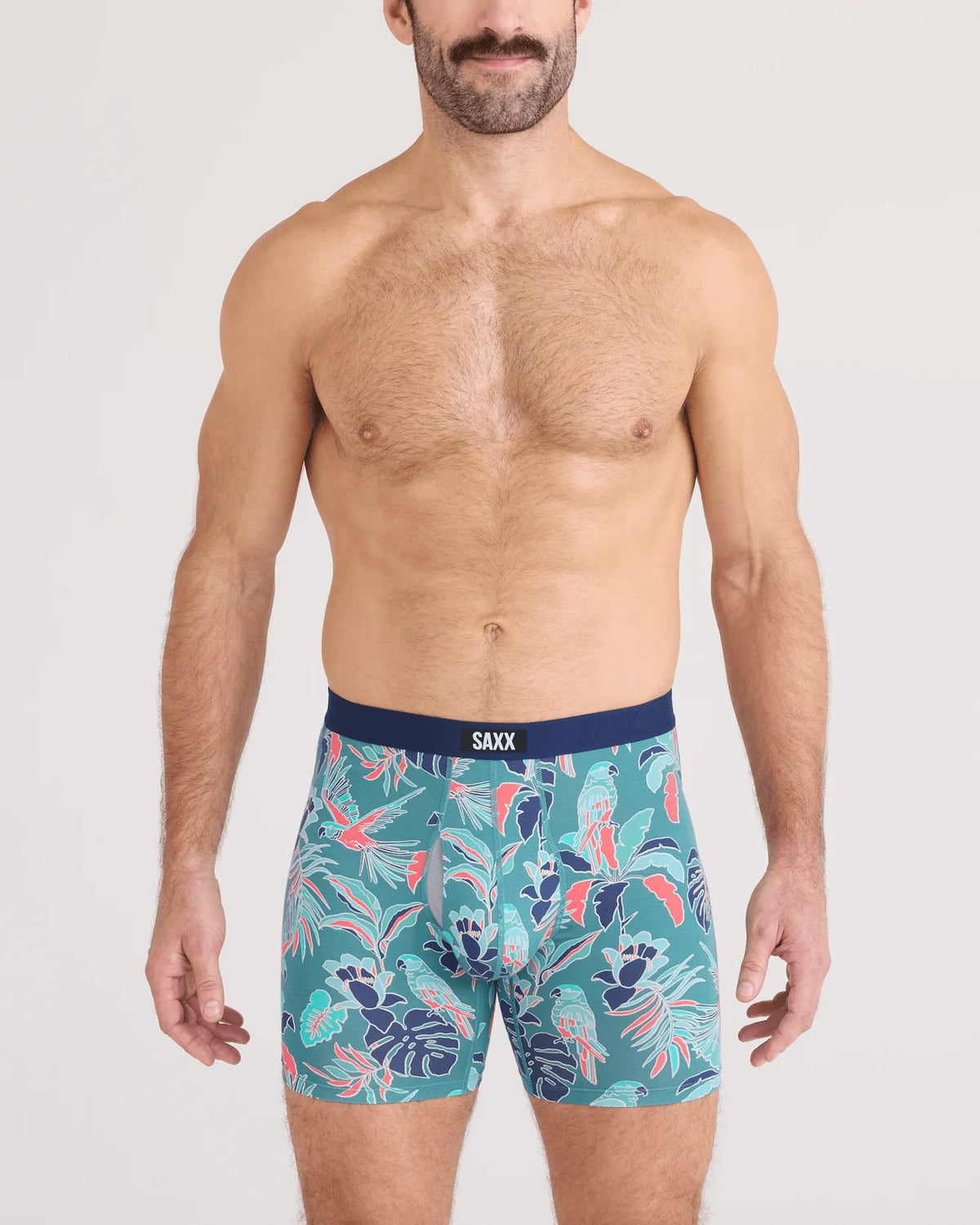 SAXX Underwear Vibe Extra Soft Comfort Boxer Brief Island Tropics - Seascape