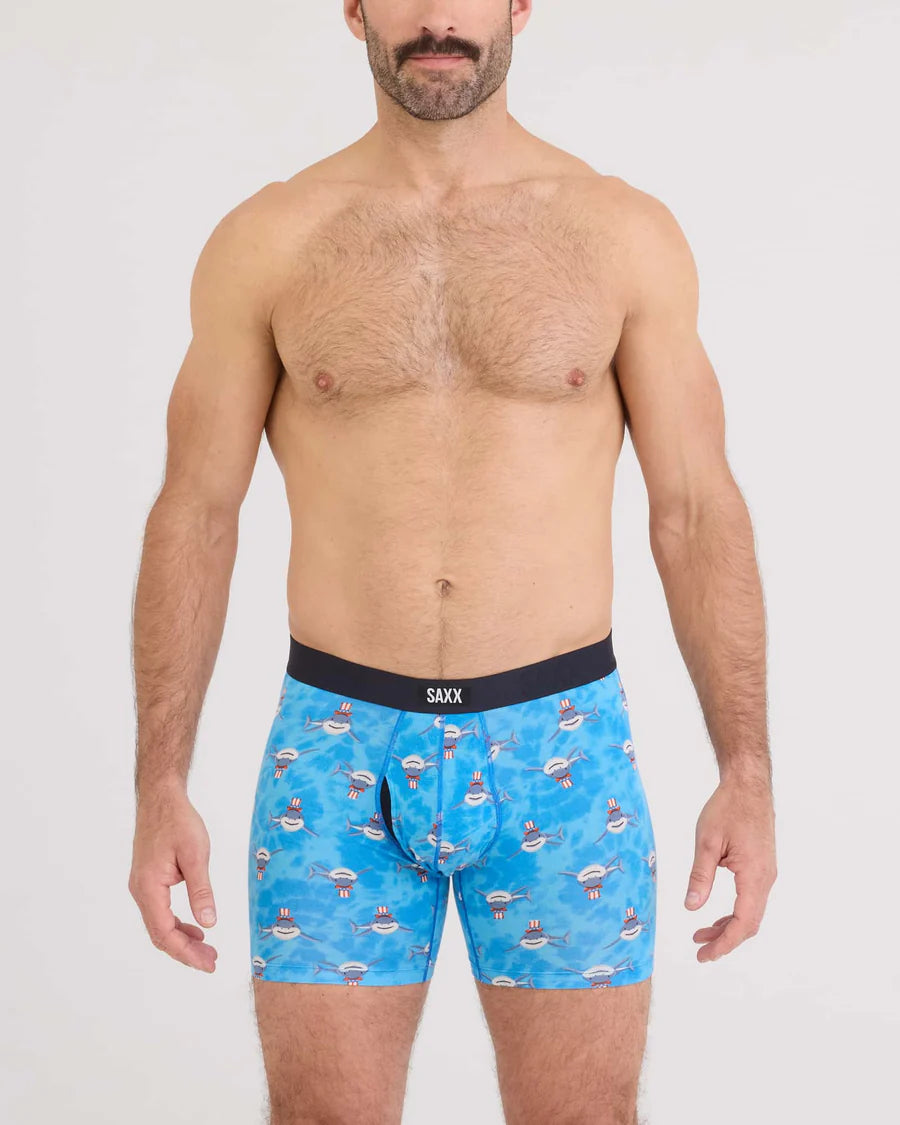 SAXX Underwear Vibe Extra Soft Comfort Boxer Brief I Want You-Bold Blue