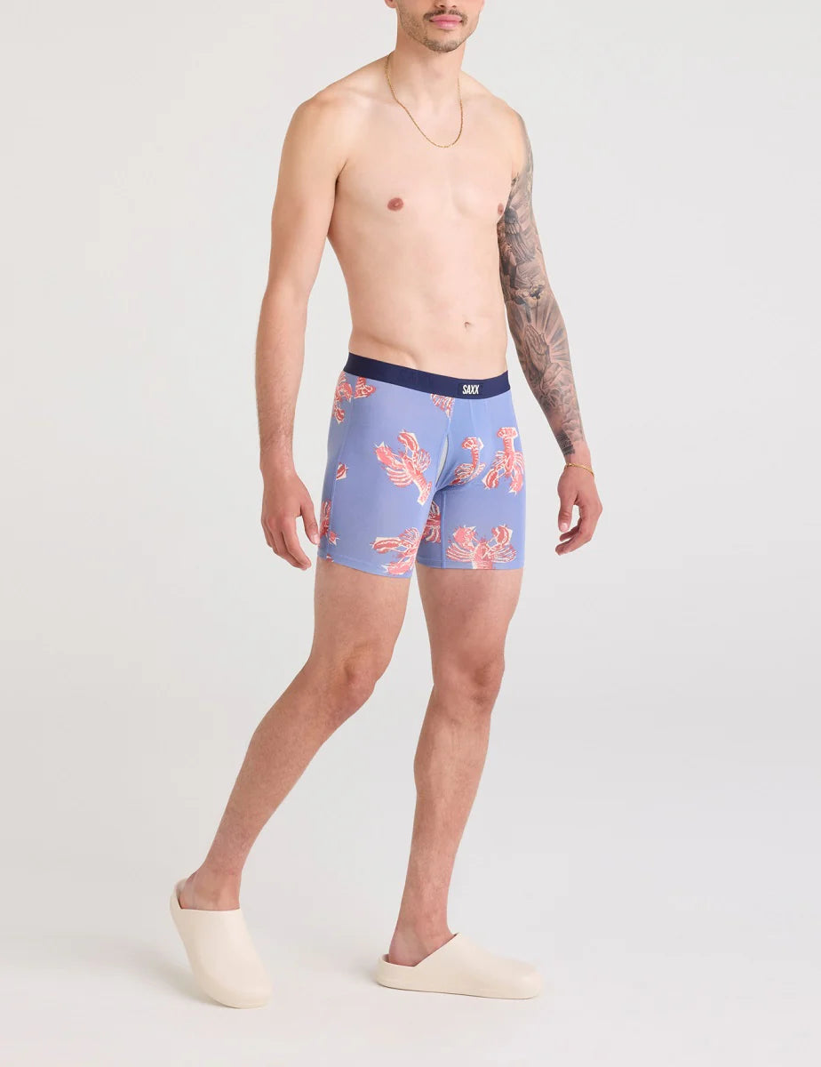 SAXX Underwear Vibe Extra Soft Comfort Boxer Brief Lobster Boil-Tidal Blue