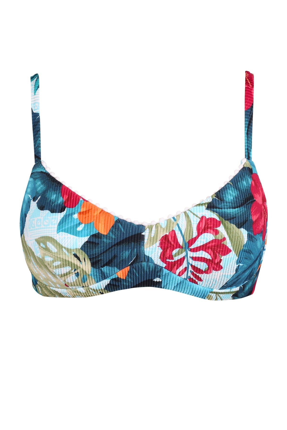 Swim Systems Tiki Tango Rib Pom Pom Annalee Underwire Top