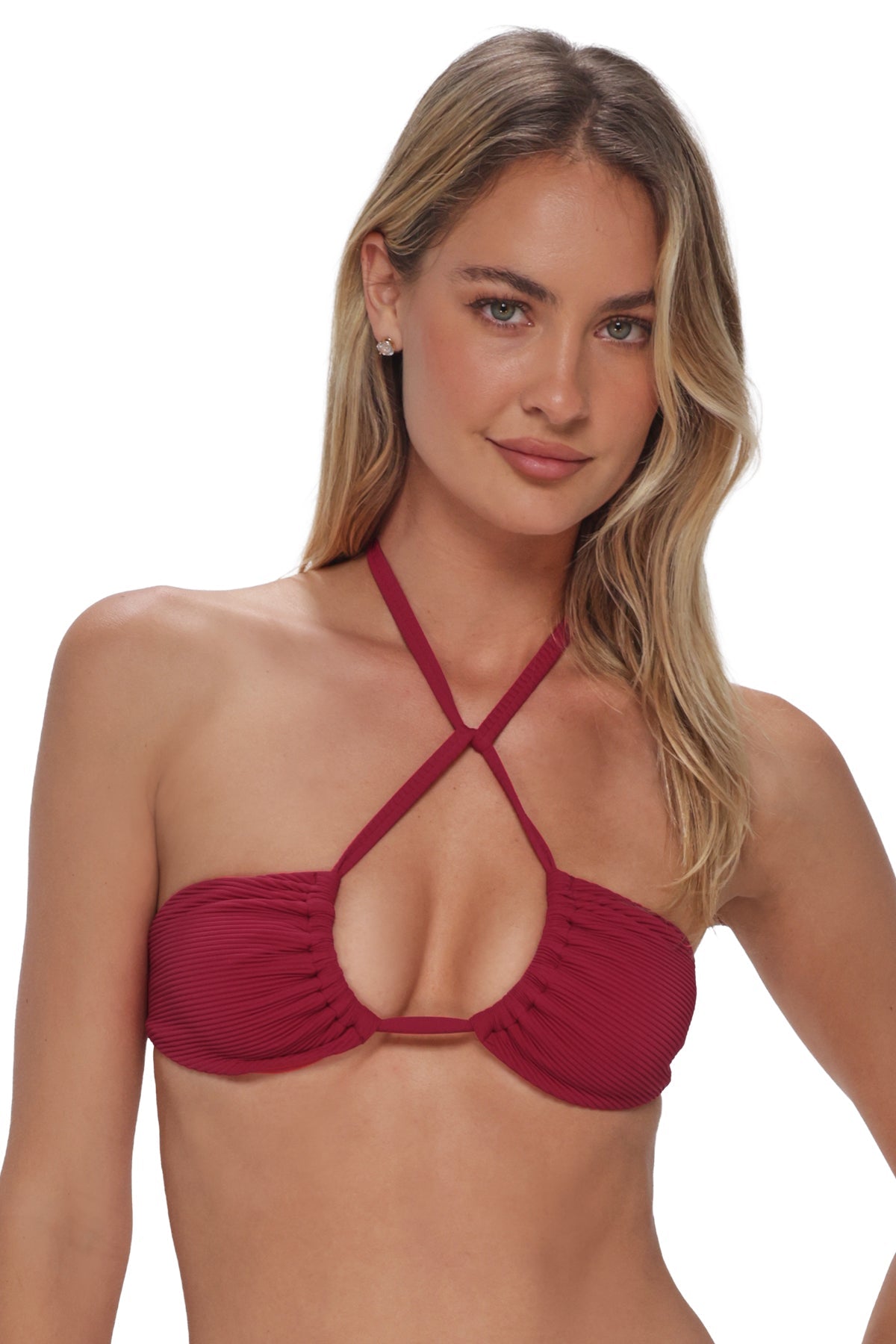 Swim Systems Cherry Pie Rib Mila Triangle Top