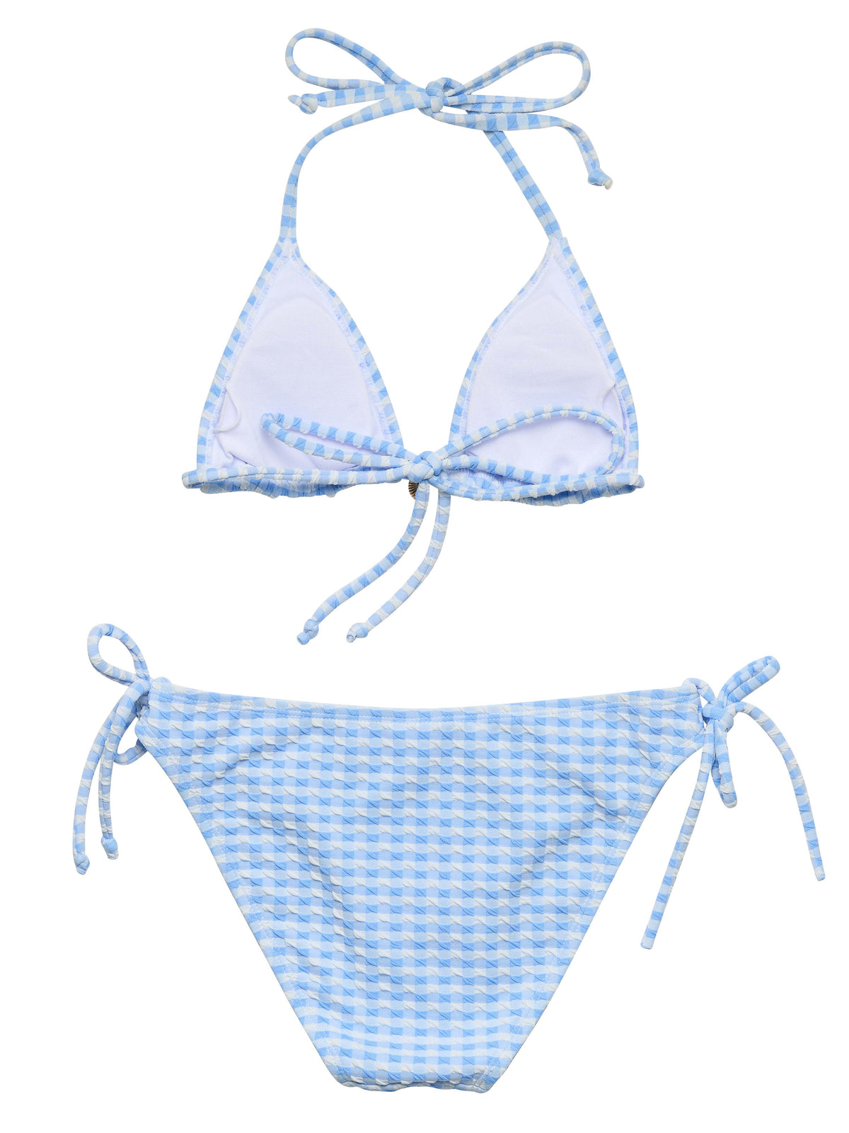 Snapper Rock Seaside Gingham Teen Triangle Bikini Set