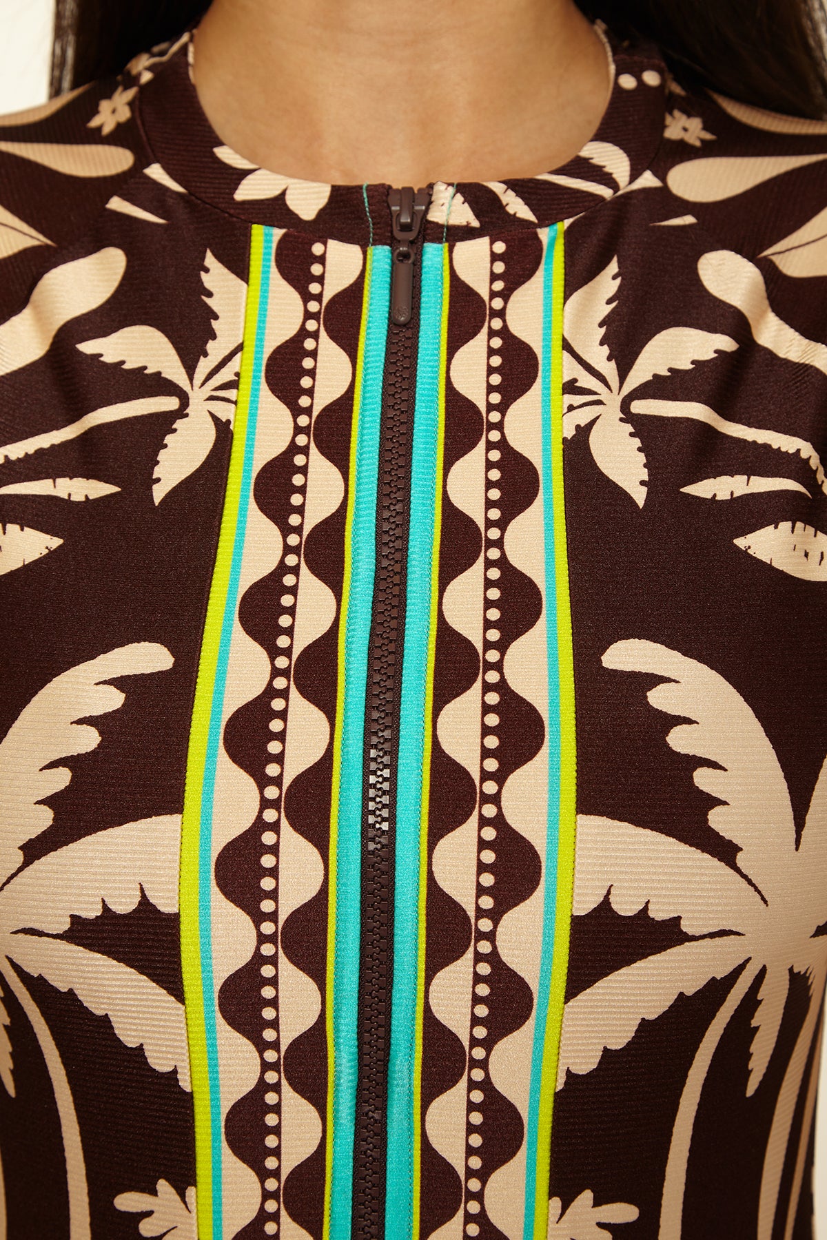 Trina Turk Syros Short-Sleeve Zip-Up Paddlesuit