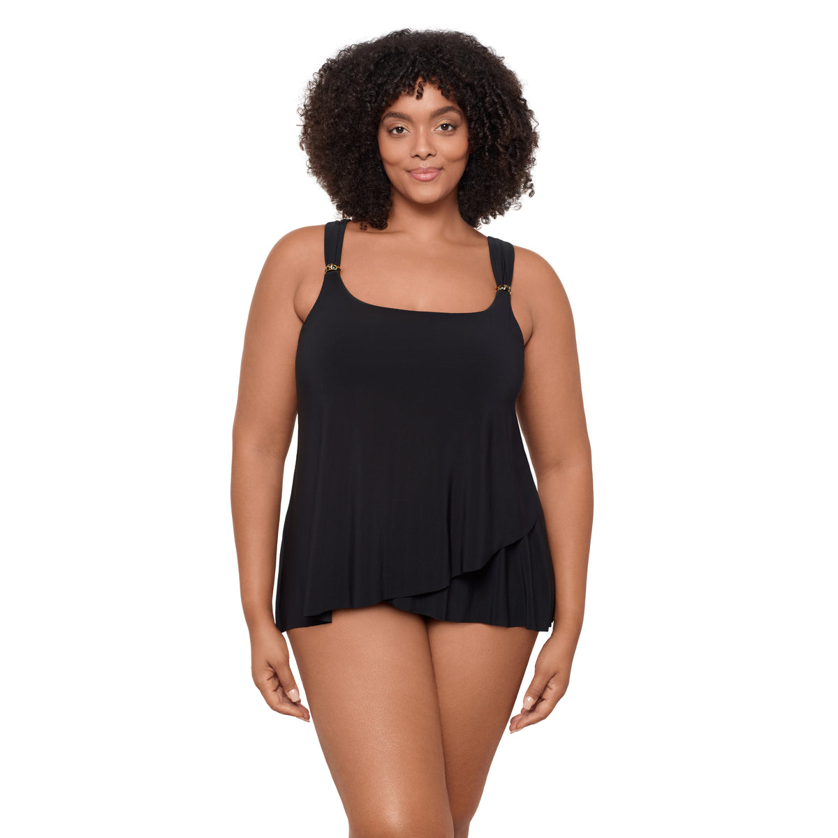 Miraclesuit Plus Razzle Dazzle Dazzle Black Tankini Top