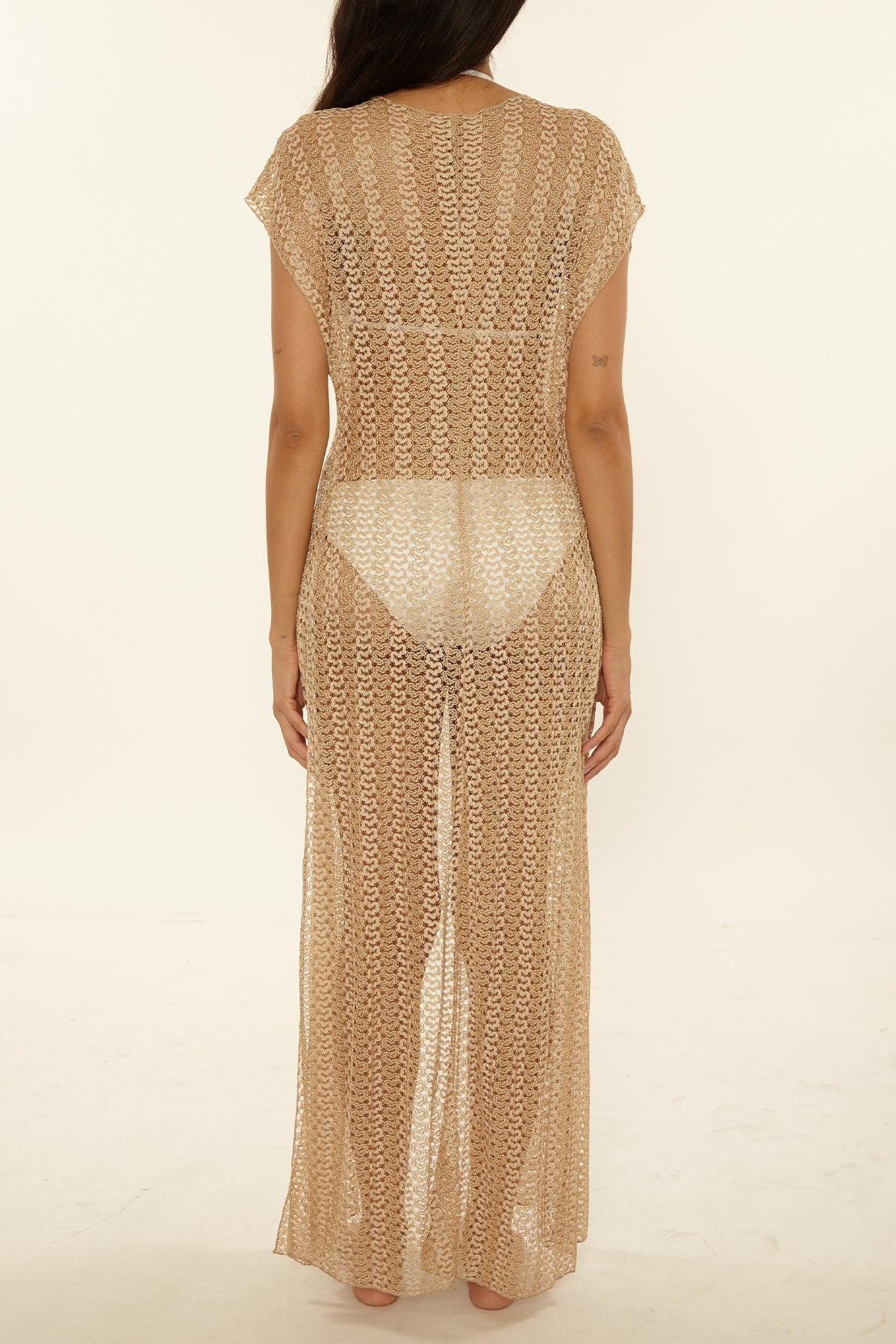 Becca Golden Gold Maxi Robe Cover Up