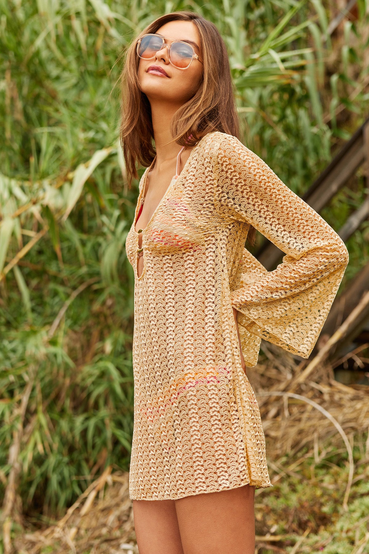 Becca Golden Crochet Tunic