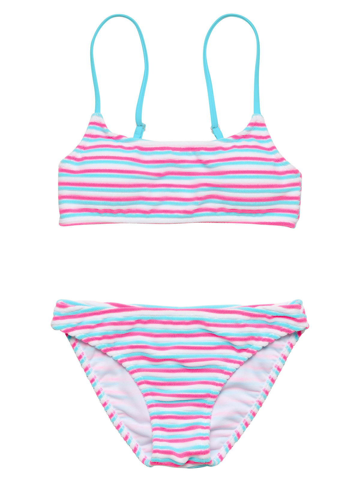 Snapper Rock Sorbet Stripe Teen Crop Bikini Set