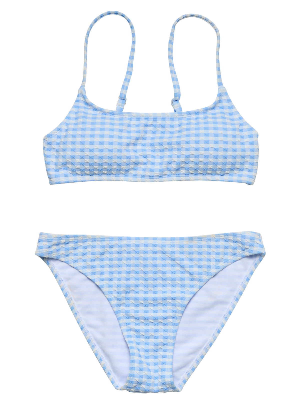 Snapper Rock Seaside Gingham Teen Crop Bikini Set