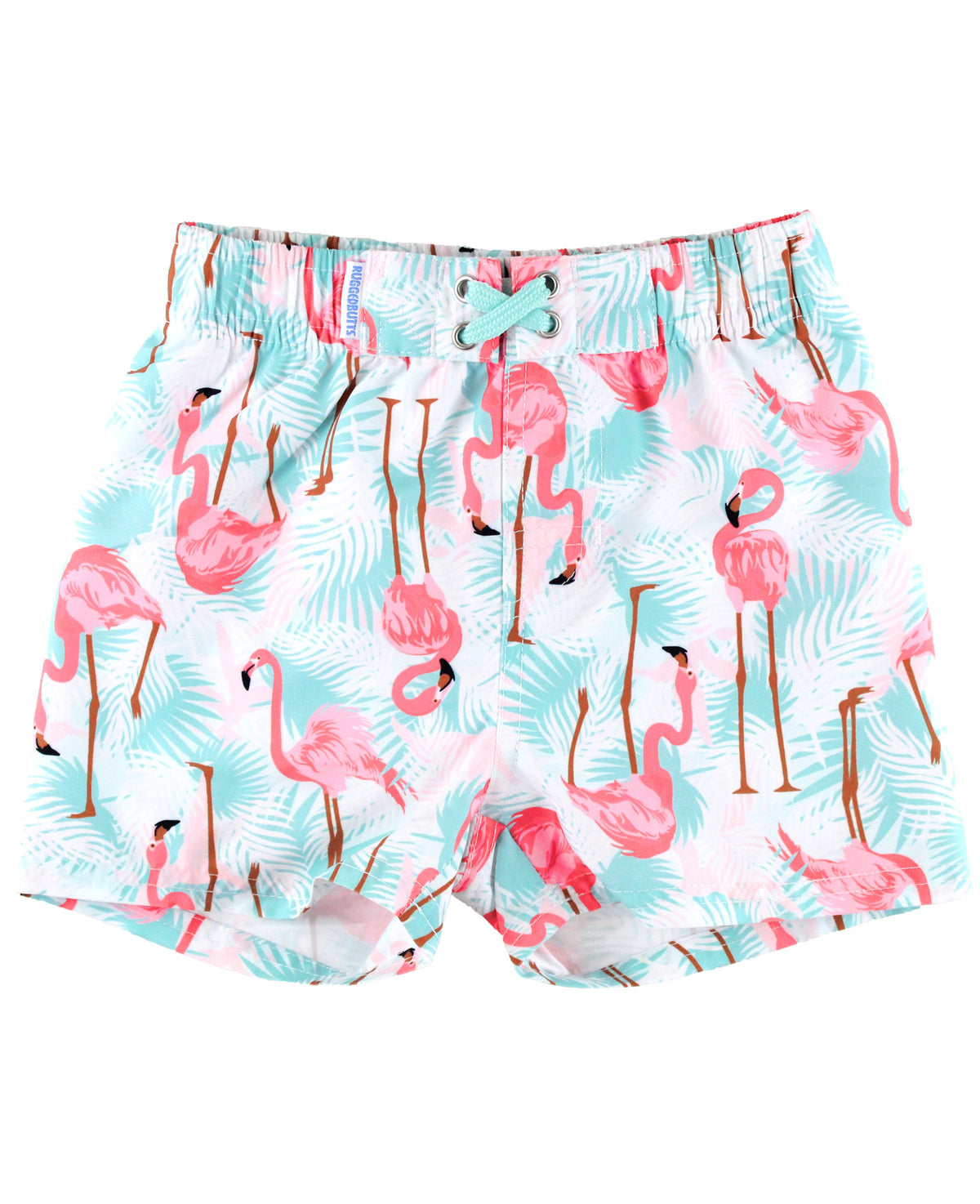 Ruffle Butts Flamingo Boys Swim Trunks