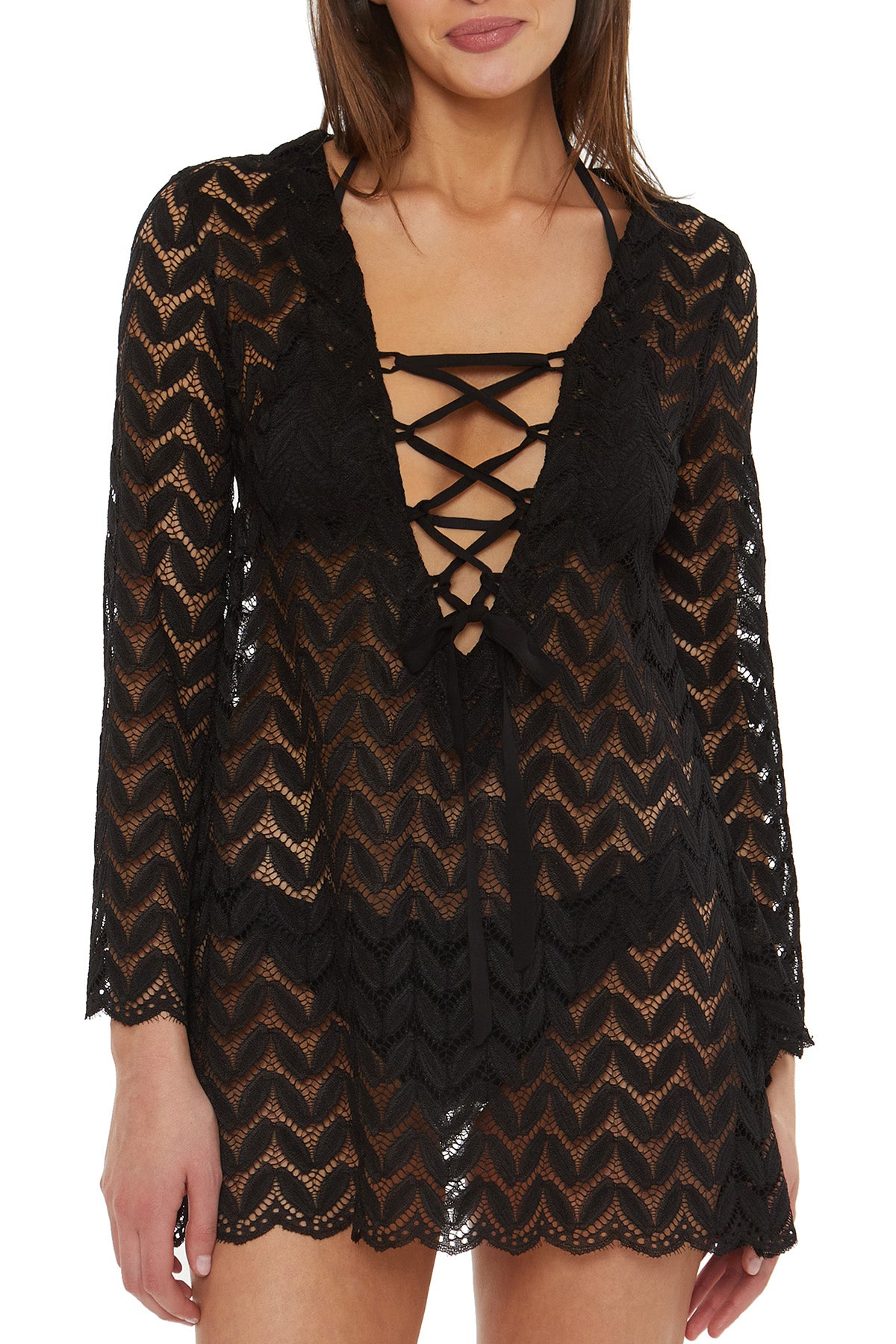Isabella Rose Venice Black Sheer Tunic