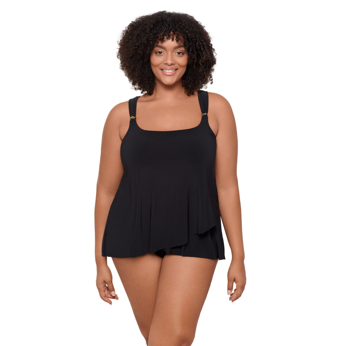 Miraclesuit Plus Razzle Dazzle Dazzle Black Tankini Top